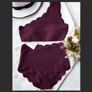 One shoulder high waisted bikini